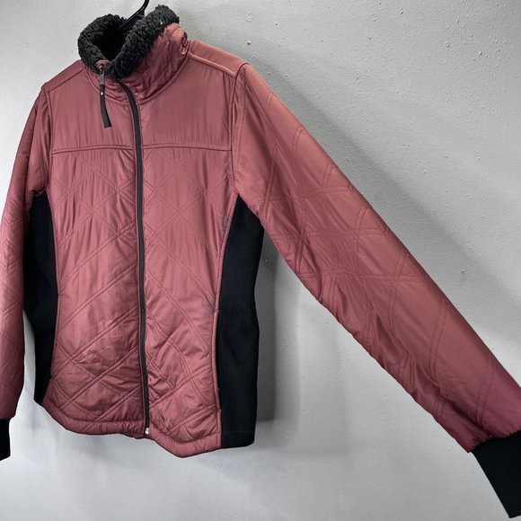 Prana Puffer Jacket Esla Skirt Set Burgundy Mauve size S Zip Front Sample NWOT - Picture 6 of 14